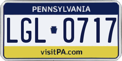 PA license plate LGL0717