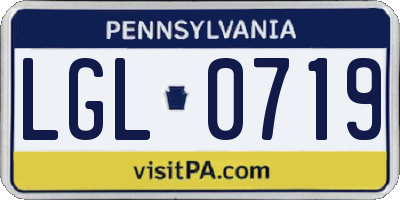 PA license plate LGL0719