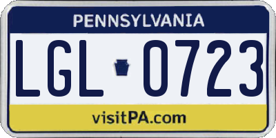 PA license plate LGL0723