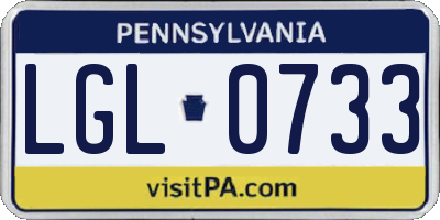 PA license plate LGL0733