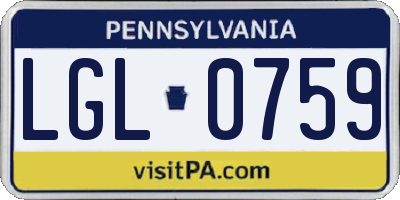 PA license plate LGL0759