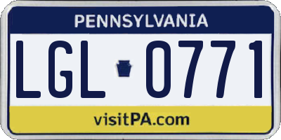 PA license plate LGL0771