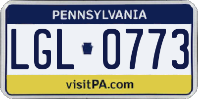PA license plate LGL0773
