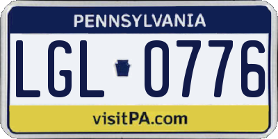 PA license plate LGL0776