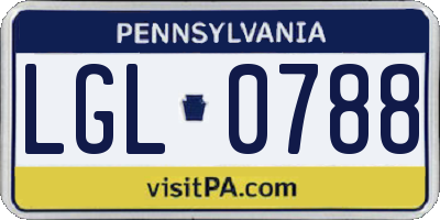 PA license plate LGL0788
