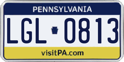 PA license plate LGL0813