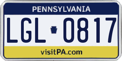 PA license plate LGL0817