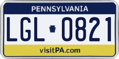 PA license plate LGL0821