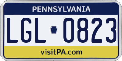 PA license plate LGL0823