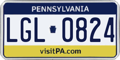 PA license plate LGL0824