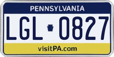 PA license plate LGL0827