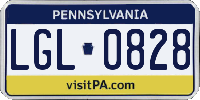 PA license plate LGL0828