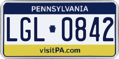 PA license plate LGL0842