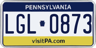 PA license plate LGL0873
