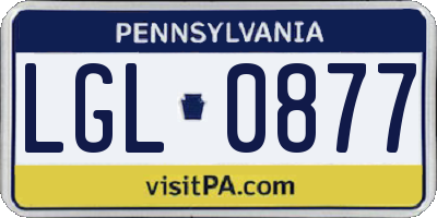 PA license plate LGL0877