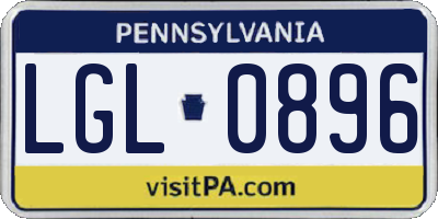 PA license plate LGL0896