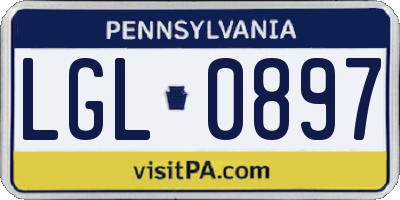 PA license plate LGL0897