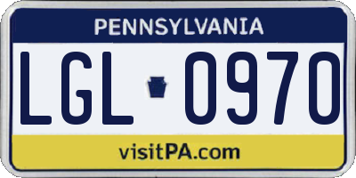 PA license plate LGL0970