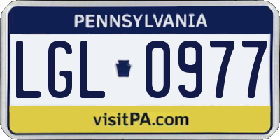 PA license plate LGL0977