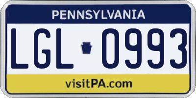 PA license plate LGL0993