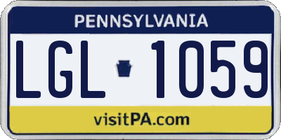 PA license plate LGL1059