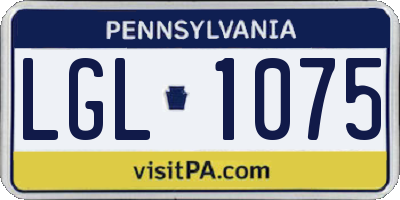 PA license plate LGL1075