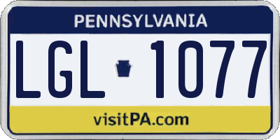 PA license plate LGL1077