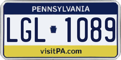PA license plate LGL1089
