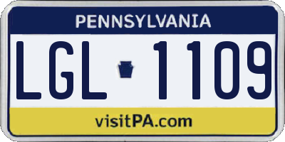PA license plate LGL1109