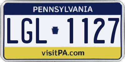 PA license plate LGL1127