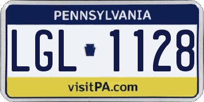 PA license plate LGL1128