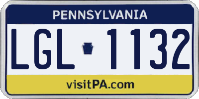 PA license plate LGL1132
