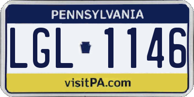 PA license plate LGL1146