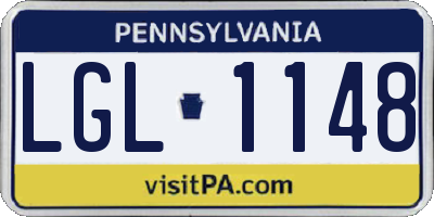 PA license plate LGL1148