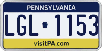 PA license plate LGL1153
