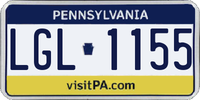 PA license plate LGL1155