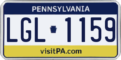 PA license plate LGL1159