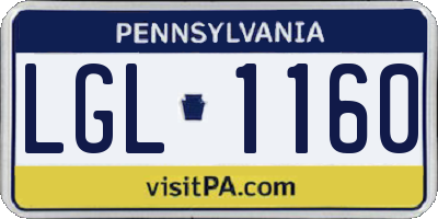 PA license plate LGL1160