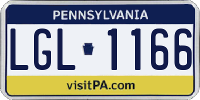 PA license plate LGL1166
