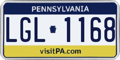 PA license plate LGL1168