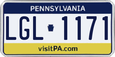 PA license plate LGL1171