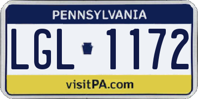 PA license plate LGL1172