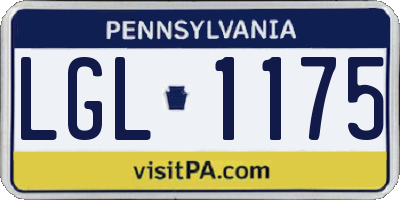PA license plate LGL1175