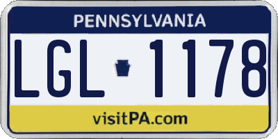 PA license plate LGL1178