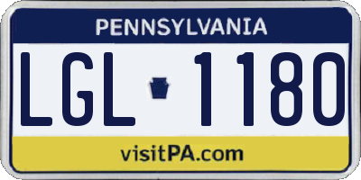 PA license plate LGL1180