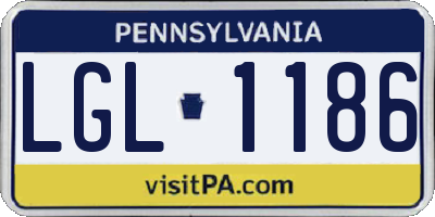 PA license plate LGL1186