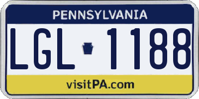 PA license plate LGL1188