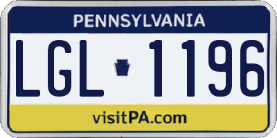 PA license plate LGL1196