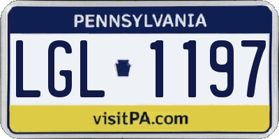 PA license plate LGL1197