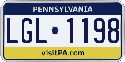 PA license plate LGL1198